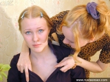 Russian teen blonde lesbians dildo sex