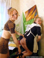 Russian teen blonde lesbians dildo sex