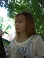 Russian teen blonde takes off everything but stockings