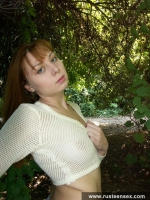 Russian teen blonde shows her intimate places outdoor