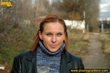 Outdoor pissing in leather jacket