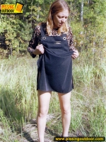 Outdoor pissing of pregnant teen blonde