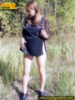 Outdoor pissing of pregnant teen blonde