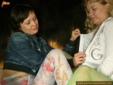 Pantyhose lesbians in color nylons