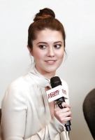 Mary Elizabeth Winstead - White Satin Bow Blouse