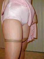 Mature in pantyhose and bra