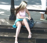 No Panty Up Skirt Outside -2