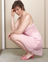 The lovely Miss Jones wears a pink slip.