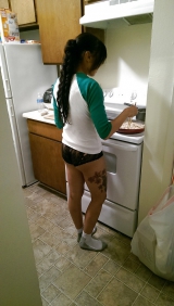 Black and Hot Korean Girl with Tattoo