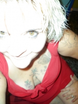 Naughty teasing posing in red n gold