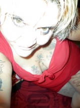 Naughty teasing posing in red n gold