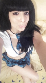 Claudia Winkleman lookalike takes naked selfies