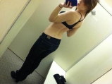 Brunette teen selfies - trying out her new phone camera