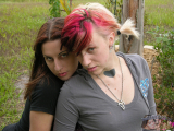 2 Punk Rock Girls Showing Pussies
