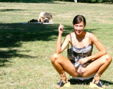 Pussy girls on the street without panties Photo erotica