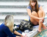 Pussy girls on the street without panties Photo erotica