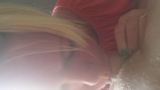 Blonde slut deapthroats cock