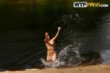 Skinny Sexy Chick Owned by the Lake