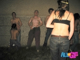 Topless girlfriend public blowjob