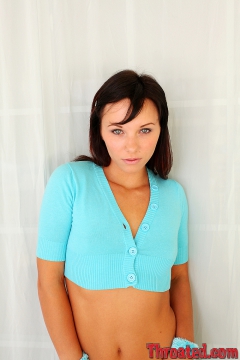 Russian girl throat fucks - N