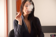 Adrianne Black smokes two cigarettes - N