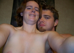 American couple posing to ranch - N