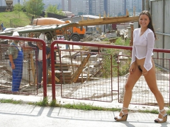 Bottomless and hairy walk in publik - N