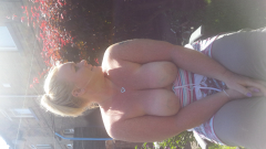 Cum on blonde tits - N