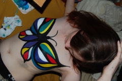 0.0 my sexy best friend painting her tits - N