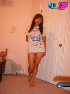 Asian girlfriend stripping for - N