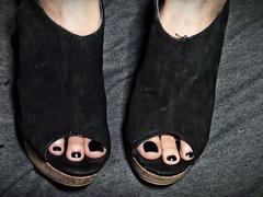 Masive Cum On Black Heels