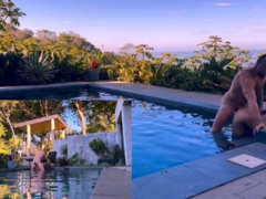 Outdoors Assfucking And Blowjob At The Pool