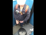 Worker Bear Jerks Off & Cum in Porty Potty at Work