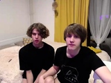 Gay twink masturbates on webcam