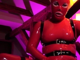 Hot TS Bianka in Red Latex