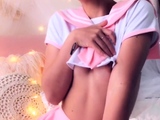 Small titted babe toys her pussy on webcam