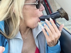 Blonde amateur MILF pov toys fingering shaved cunt