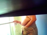 Plump stepmom's huge udders (hidden cam)