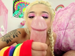 Glam blonde ass cumshot after hardcore anal