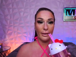 Hot brunette amateur MILF rides hubbys cock