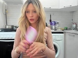 Curly Blonde Teen Records Solo Dildo Masturbation More at