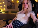 Chubby big tits shemale jerking her big cock