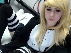 Curly Blonde Teen Records Solo Dildo Masturbation More At