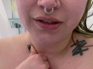 Brunette amateur babe strips off and masturbates