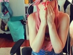 Sexy teen ebony solo toy masturbation