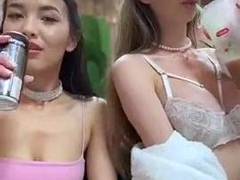 Seducing A Brunette Babe Into Lesbian Sex