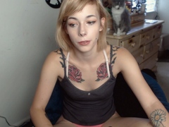 Blonde teen home alone masturbating