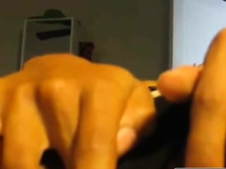 Black Girl Pleasures Herself With Panties On