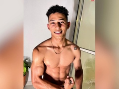 Fantastic Latino boy Marcus Brown with ripped muscles