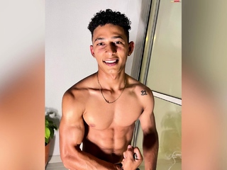 Fantastic Latino boy Marcus Brown with ripped muscles